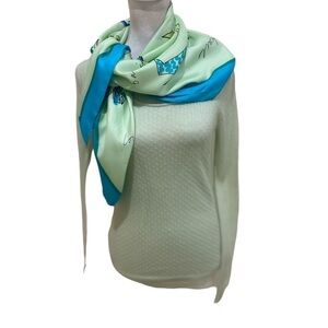 Ann Taylor mint green nylon/mohair lightweight sweater, tank & scarf medium